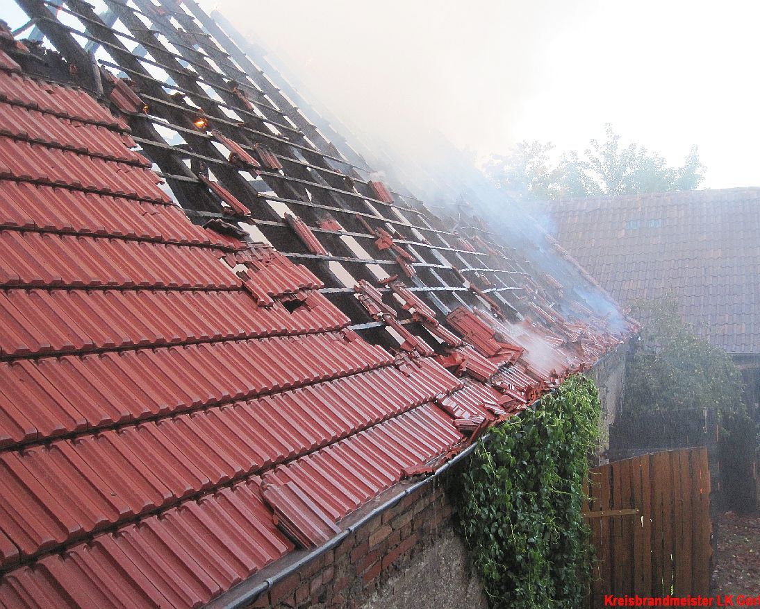 Scheune Särichen brennt