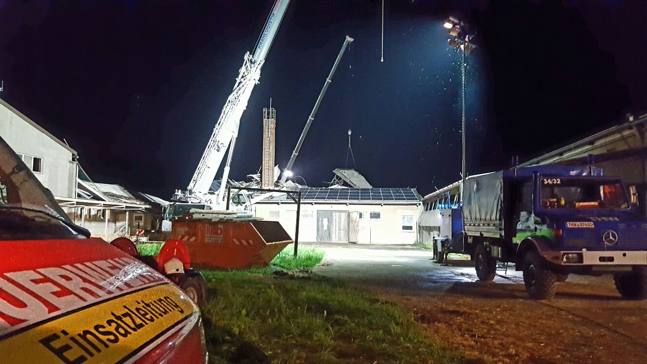 Unwetterschaden an Milchviehanlage Groß Krauscha