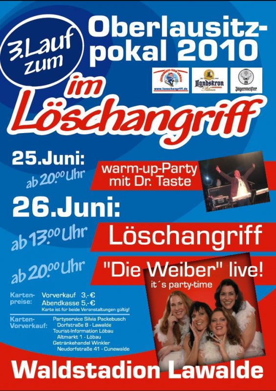 Plakat zum 3. Lauf im Löschangriff 2010