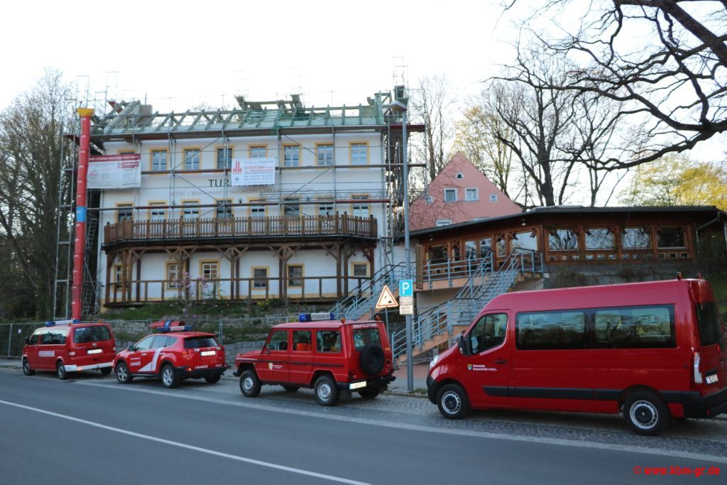 Dankeschön an beteiligte Feuerwehrleute für den Einsatz an der Turmvilla in Bad Muskau